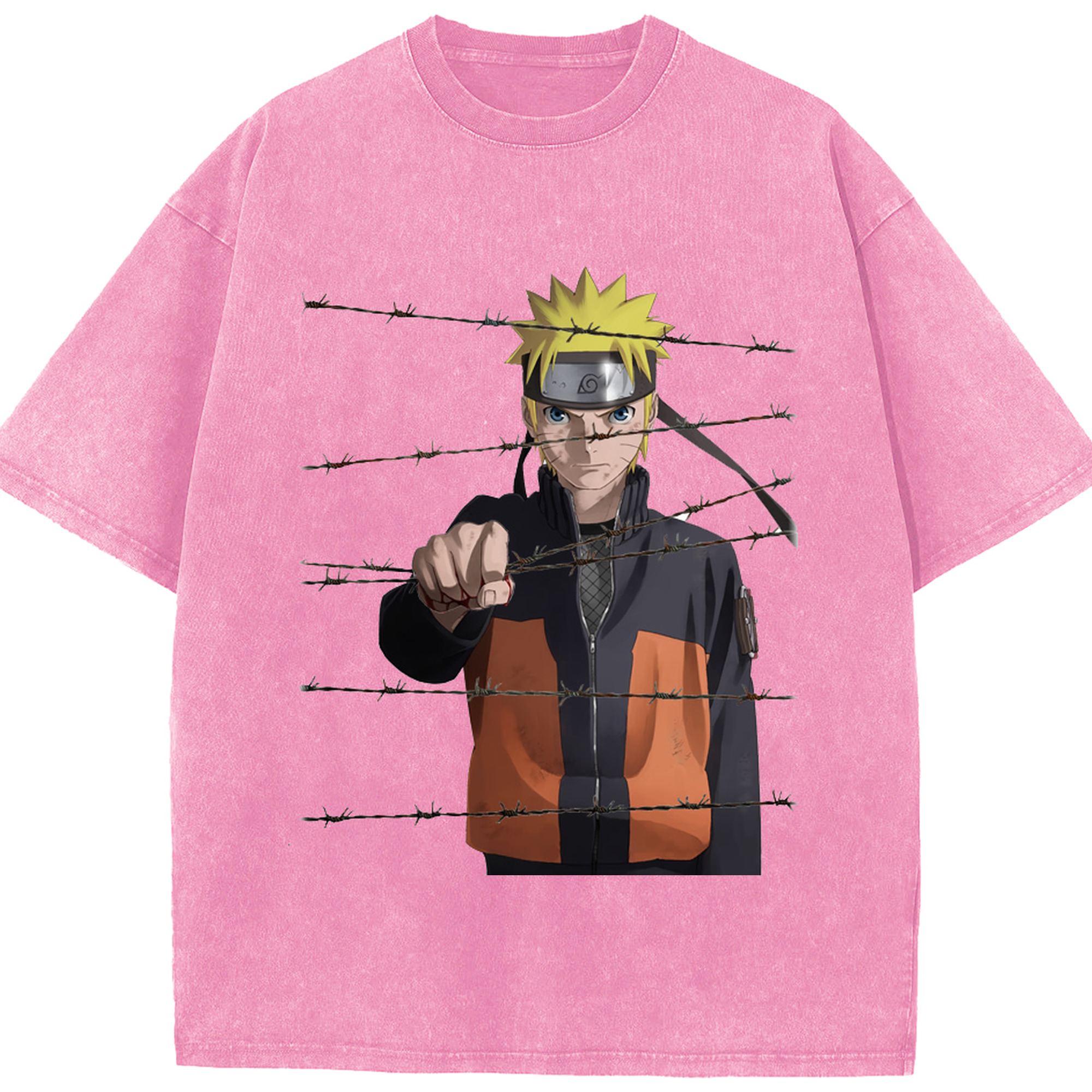 （画像用） NARUTO -ナルト- うずまき ナルト Uzumaki Naruto 綿100% ヴィンテージ風 半袖Tシャツ（フロントプリント）